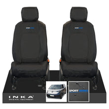 Load image into Gallery viewer, VW ID Buzz Cargo Front 1+1 INKA Tailored Waterproof Seat Covers Black with Embroidery MY22 onwards - Sport-Series Embroidery