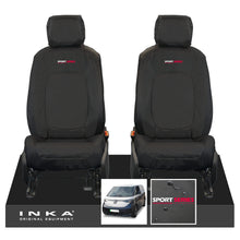 Load image into Gallery viewer, VW ID Buzz Cargo Front 1+1 INKA Tailored Waterproof Seat Covers Black with Embroidery MY22 onwards - Sport-Series Embroidery