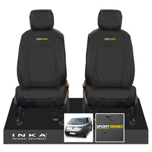 Load image into Gallery viewer, VW ID Buzz Cargo Front 1+1 INKA Tailored Waterproof Seat Covers Black with Embroidery MY22 onwards - Sport-Series Embroidery