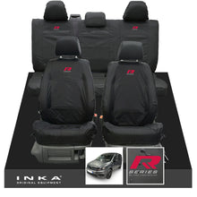 Load image into Gallery viewer, VW Caddy Kombi Maxi Life INKA Front & Rear Tailored Waterproof Seat Covers Black MY-2007-2019 (Choice of 7 Colours)