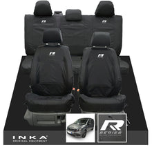 Load image into Gallery viewer, VW Caddy Kombi Maxi Life INKA Front & Rear Tailored Waterproof Seat Covers Black MY-2007-2019 (Choice of 7 Colours)