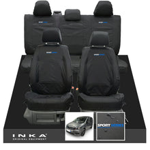 Load image into Gallery viewer, VW Caddy Kombi Maxi Life INKA Front & Rear Tailored Waterproof Seat Covers Black MY-2007-2019 (Choice of 7 Colours)