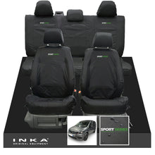 Load image into Gallery viewer, VW Caddy Kombi Maxi Life INKA Front & Rear Tailored Waterproof Seat Covers Black MY-2007-2019 (Choice of 7 Colours)