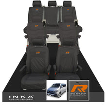 Load image into Gallery viewer, VW Caravelle T6.1,T6,T5.1 Inka 7 Seater Full Set Fully Tailored Waterproof Seat Covers Black