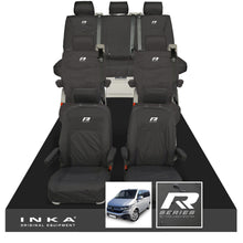 Load image into Gallery viewer, VW Caravelle T6.1,T6,T5.1 Inka 7 Seater Full Set Fully Tailored Waterproof Seat Covers Black