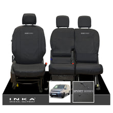 Load image into Gallery viewer, Citroen Berlingo MK3 Front 1+2 Inka Fully Tailored Waterproof Seat Covers Black MY2018 to present - Sport-Series Embroidery