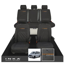Load image into Gallery viewer, VW California Ocean/Coast/Beach/Surf Inka Fully Tailored Waterproof Seat Covers Black Front & Rear With ISOFIX Fits T6.1 ,T6,T5.1 all model years fits with and without airbags