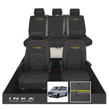 Load image into Gallery viewer, VW California Ocean/Coast/Beach/Surf Inka Fully Tailored Waterproof Seat Covers Black Front & Rear With ISOFIX Fits T6.1 ,T6,T5.1 all model years fits with and without airbags