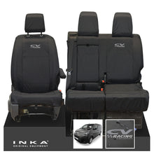 Load image into Gallery viewer, Citroen Dispatch INKA Front 1+2 Tailored Waterproof Seat Covers Black MY16 onwards - CV Racing Embroidery