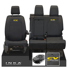 Load image into Gallery viewer, Citroen Dispatch INKA Front 1+2 Tailored Waterproof Seat Covers Black MY16 onwards - CV Racing Embroidery