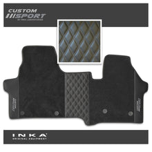 Load image into Gallery viewer, The All New Ford Transit Custom INKA Custom Sport Bentley Leatherette Front Tailored Carpet Floor Mat Black MY24 Onwards