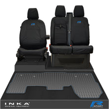 Load image into Gallery viewer, Ford Transit MK8/MK9 INKA Front 1+2 Tailored Waterproof Seat Covers & Tailored Rubber Mat Black MY-2014 Onwards (Choice of 7 Colours)