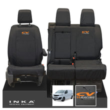 Load image into Gallery viewer, Fiat Scudo INKA Front 1+2 Tailored Waterproof Seat Covers Black MY22 onwards