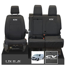 Load image into Gallery viewer, Fiat Scudo INKA Front 1+2 Tailored Waterproof Seat Covers Black MY22 onwards