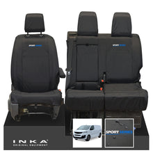 Load image into Gallery viewer, Fiat Scudo INKA Front 1+2 Tailored Waterproof Seat Covers Black MY22 onwards