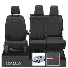 Load image into Gallery viewer, Fiat Scudo INKA Front 1+2 Tailored Waterproof Seat Covers Black MY22 onwards