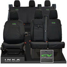 Load image into Gallery viewer, Ford Transit Custom INKA Front & Rear Set Tailored Waterproof Seat Covers Black