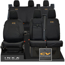 Load image into Gallery viewer, Ford Transit Custom INKA Front & Rear Set Tailored Waterproof Seat Covers Black