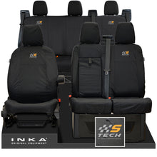 Load image into Gallery viewer, Ford Transit Custom INKA Front & Rear Set Tailored Waterproof Seat Covers Black