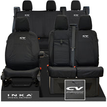 Load image into Gallery viewer, Ford Transit Custom INKA Front & Rear Set Tailored Waterproof Seat Covers Black