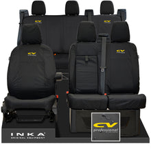 Load image into Gallery viewer, Ford Transit Custom INKA Front & Rear Set Tailored Waterproof Seat Covers Black