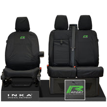Load image into Gallery viewer, Ford Transit MK8/MK9 MY14 to Present INKA Front Set 1+2 Tailored Waterproof Seat Covers Black Fits All Derivatives Incl Jumbo