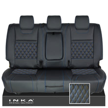 Load image into Gallery viewer, Ford Ranger Wildtrak Rear Triple INKA Bentley Leatherette Tailored Seat Covers Black MY16-22