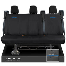Load image into Gallery viewer, Ford Transit Custom INKA Rear Triple Tailored Waterproof Seat Covers Black MY-12-25 (Choice of 7 Colours)