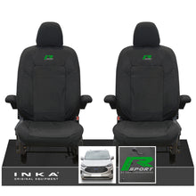 Load image into Gallery viewer, The All New Ford Transit Custom INKA Front Pair Tailored Waterproof Seat Covers Set Black MY-2024 Onwards