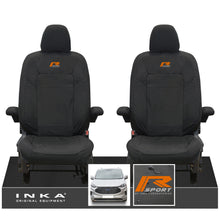 Load image into Gallery viewer, The All New Ford Transit Custom INKA Front Pair Tailored Waterproof Seat Covers Set Black MY-2024 Onwards