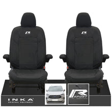 Load image into Gallery viewer, The All New Ford Transit Custom INKA Front Pair Tailored Waterproof Seat Covers Set Black MY-2024 Onwards