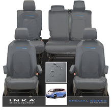 Load image into Gallery viewer, VW ID Buzz Life, Style, GTX Front & Rear Full Set INKA Tailored Waterproof Seat Covers Grey with Embroidery MY22 onwards