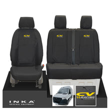 Load image into Gallery viewer, New Mercedes Benz Sprinter INKA Front Set Tailored Waterproof Seat Covers Black MY18 to Present Fits All Derivatives Choice of 7 Colours - CV Racing Embroidery