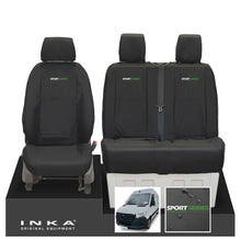 Load image into Gallery viewer, New Mercedes Benz Sprinter INKA Front Set Tailored Waterproof Seat Covers Black MY18 to Present Fits All Derivatives Choice of 7 Colours - R-SPORT Embroidery