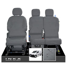 Load image into Gallery viewer, Peugeot Partner Front Set 1+2 INKA Tailored Waterproof Seat Covers GREY MY08-17