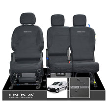 Load image into Gallery viewer, Peugeot Partner MK2 Front Inka Fully Tailored Waterproof Seat Covers Black MY08-17