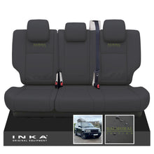 Load image into Gallery viewer, Range Rover SPORT L320 MK1 Rear Tailored Waterproof Seat Covers with Center Armrest Black MY05-13 With Balmoral Edition Embroidery