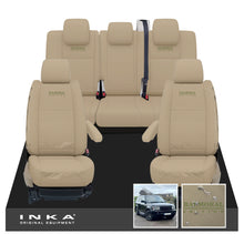 Load image into Gallery viewer, Range Rover SPORT L320 MK1 Front & Rear Set with Center Armrest Tailored Waterproof Seat Covers Almond MY05-13 With Balmoral Edition Embroidery