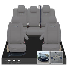 Load image into Gallery viewer, Range Rover SPORT L320 MK1 Front & Rear Set with Center Armrest Tailored Waterproof Seat Covers Grey MY05-13 With Global Explorer Edition Embroidery