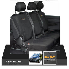 Load image into Gallery viewer, INKA Mercedes Benz Vito , V Class W447 Rear Crew Cab Waterproof Seat Covers Black (Choice of 7 Colours)