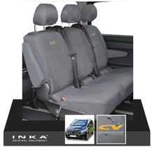 Load image into Gallery viewer, INKA Mercedes Benz Vito , V Class W447 Rear Crew Cab Waterproof Seat Covers Grey (Choice of 7 Colours)