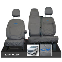 Load image into Gallery viewer, INKA Renault Trafic Sport (Business Plus) Tailored Waterproof Seat Covers Front Set 1+2 - Grey MY14 Onwards
