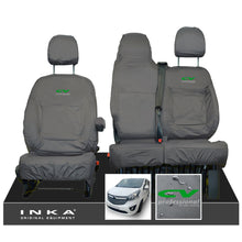 Load image into Gallery viewer, INKA Renault Trafic Sport (Business Plus) Tailored Waterproof Seat Covers Front Set 1+2 - Grey MY14 Onwards