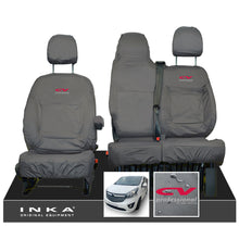 Load image into Gallery viewer, INKA Renault Trafic Sport (Business Plus) Tailored Waterproof Seat Covers Front Set 1+2 - Grey MY14 Onwards