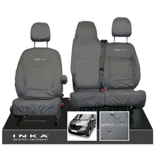 Load image into Gallery viewer, INKA Renault Trafic Sport (Business Plus) Tailored Waterproof Seat Covers Front Set 1+2 - Grey MY14 Onwards