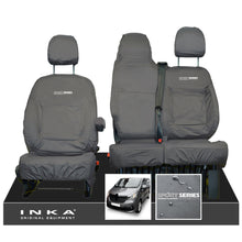 Load image into Gallery viewer, INKA Renault Trafic Sport (Business Plus) Tailored Waterproof Seat Covers Front Set 1+2 - Grey MY14 Onwards