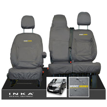 Load image into Gallery viewer, INKA Renault Trafic Sport (Business Plus) Tailored Waterproof Seat Covers Front Set 1+2 - Grey MY14 Onwards