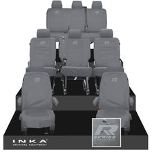 Load image into Gallery viewer, VW Transporter Shuttle T6.1, T6 8 Seater Tailored Waterproof Seat Covers Grey MY 15-23
