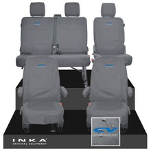 Load image into Gallery viewer, VW Transporter T6.1, T6, T5.1 Front 1+1 & Rear 2+1 Tailored Waterproof Seat Covers Grey MY 10-24