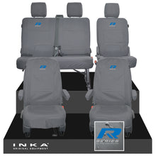 Load image into Gallery viewer, VW Transporter T6.1, T6, T5.1 Front 1+1 & Rear 2+1 Tailored Waterproof Seat Covers Grey MY 10-24